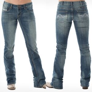 Cowgirl Tuff "Don't Fence Me In" Flare Bootcut Blue Jean | Women's Plus Size 24